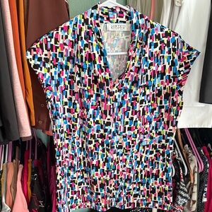 Kasper Colorful Geometric Women's Blouse
